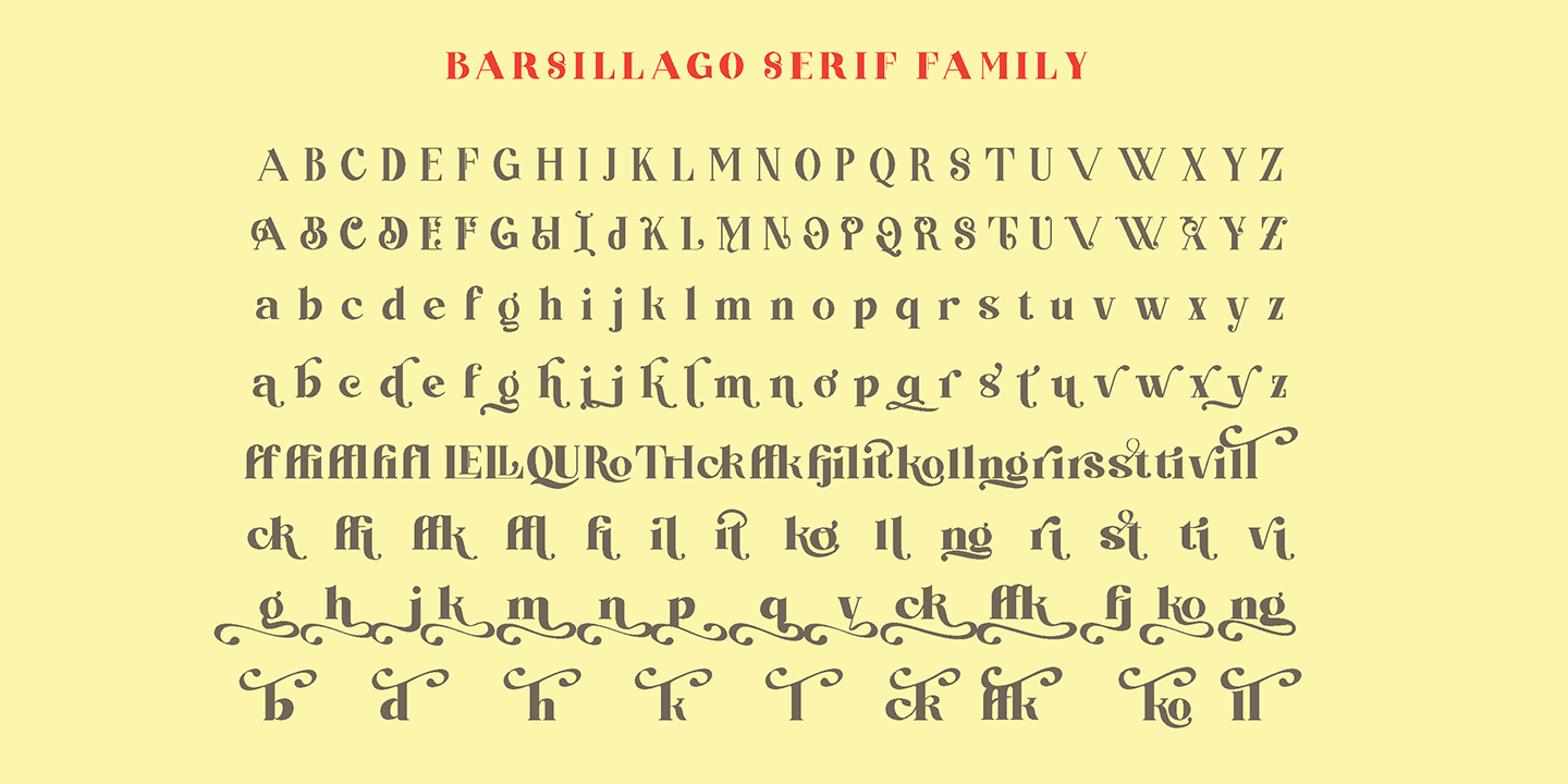 Barsillago Thin Font preview